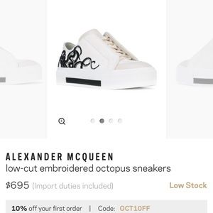 Nude calf leather and cotton low-cut Alexander McQ